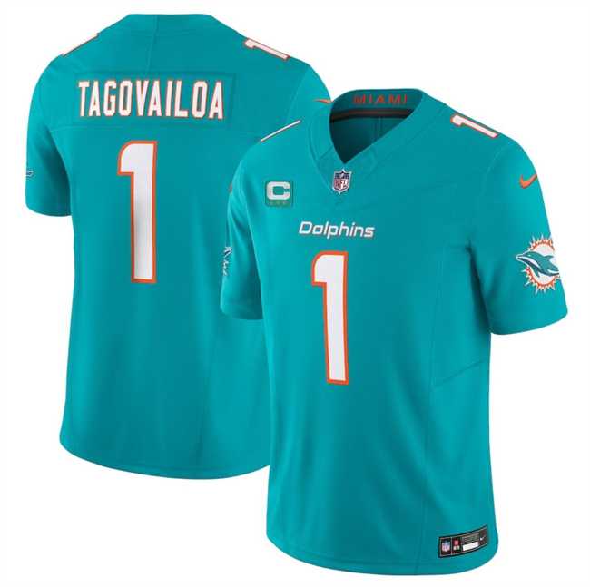 Men & Women & Youth Miami Dolphins #1 Tua Tagovailoa Aqua F.U.S.E With 3-Star C Patch Vapor Limited Stitched Jersey